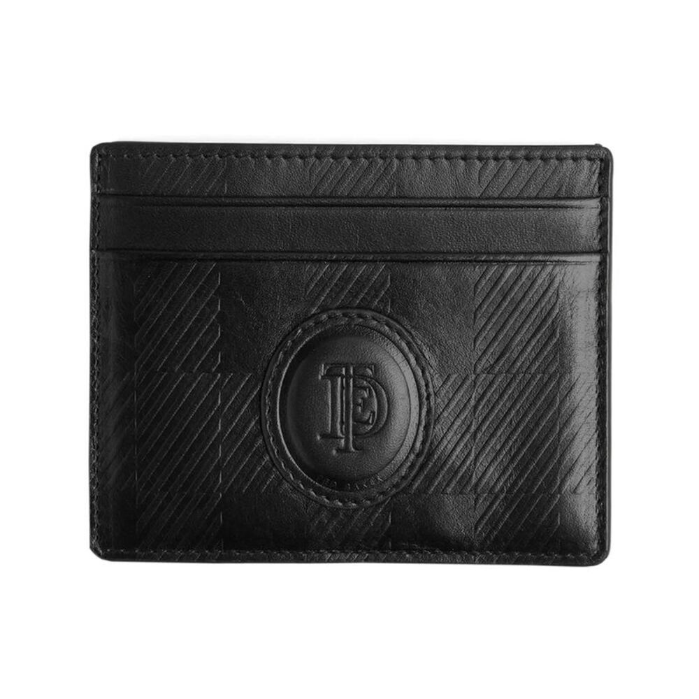 Ted Baker London Mens Perrth House Check Embossed Leather Cardholder Black -NWT
